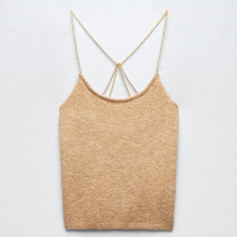 Zara Knit Top with Chain Detail